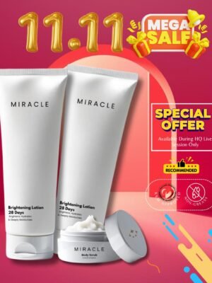 2PCS MIRACLE BRIGHTENING LOTION 28DAYS + MIRACLE BODY SCRUB